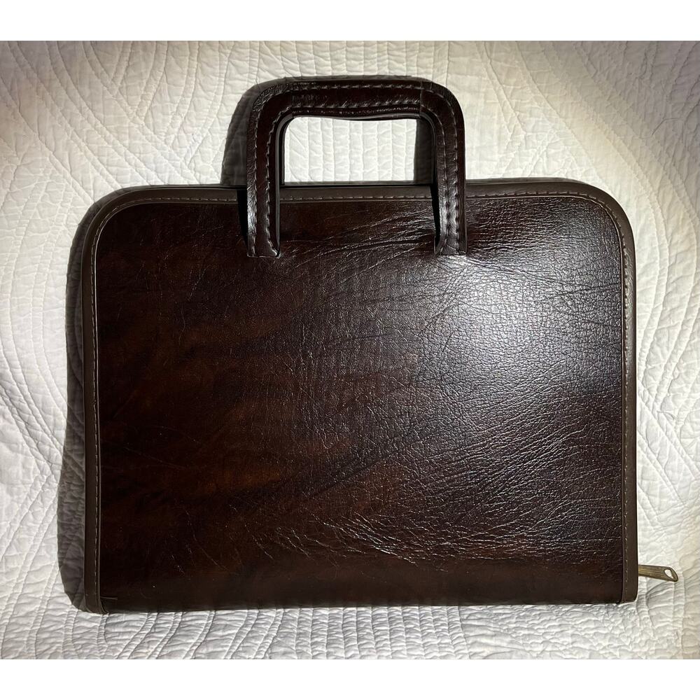 Vintage Leather Bond Street Portfolio With Handles and Protective Page Sheets